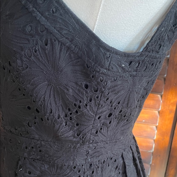 Adrianna Papell Elegant Black Eyelet Dress Lined NWOT Size 4 Fit and Flare - Picture 8 of 10